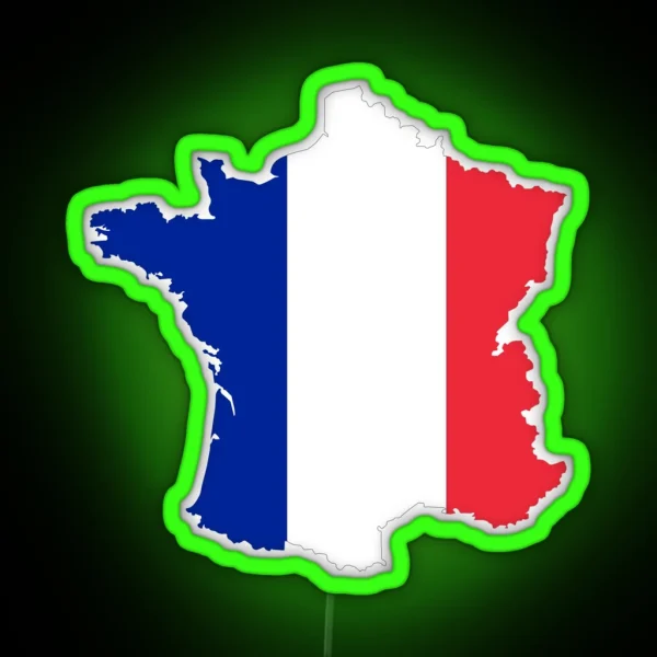 France Flag Map RGB Neon Sign