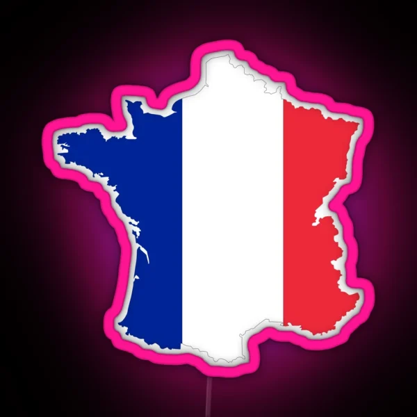 France Flag Map RGB Neon Sign