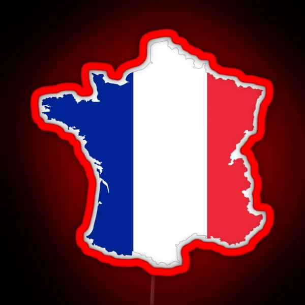 France Flag Map RGB Neon Sign