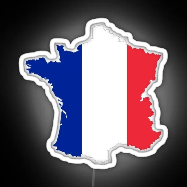 France Flag Map RGB Neon Sign