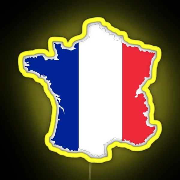 France Flag Map RGB Neon Sign