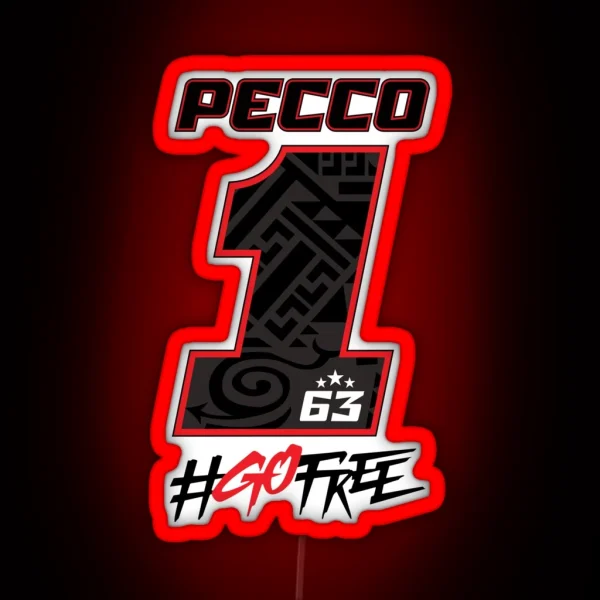 Francesco Pecco Bagnaia Race Number 1 RGB Neon Sign