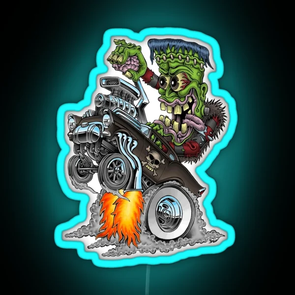 Frankenstein Wheelie RGB Neon Sign