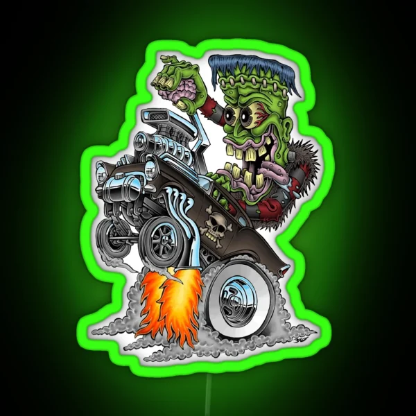 Frankenstein Wheelie RGB Neon Sign