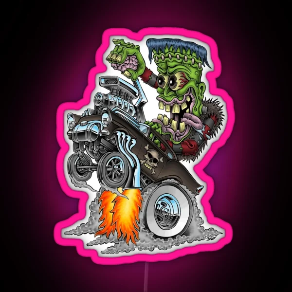 Frankenstein Wheelie RGB Neon Sign