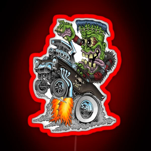 Frankenstein Wheelie RGB Neon Sign