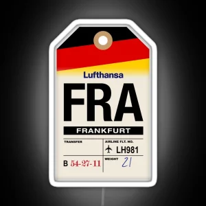 Frankfurt FRA Germany Airline Luggage Tag RGB Neon Sign