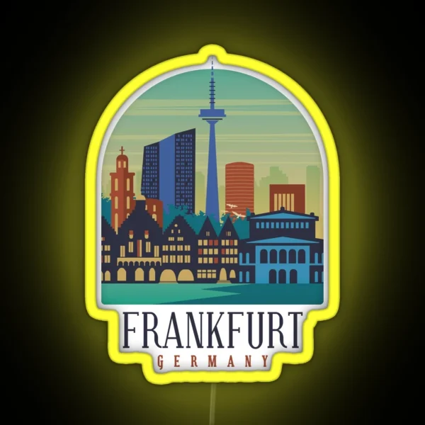 Frankfurt Germany My City Vacation Trip RGB Neon Sign