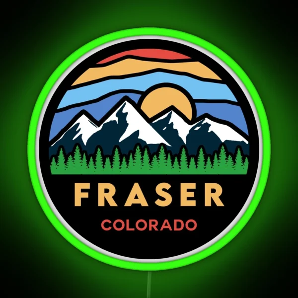 Fraser Colorado Mountain Scene RGB Neon Sign