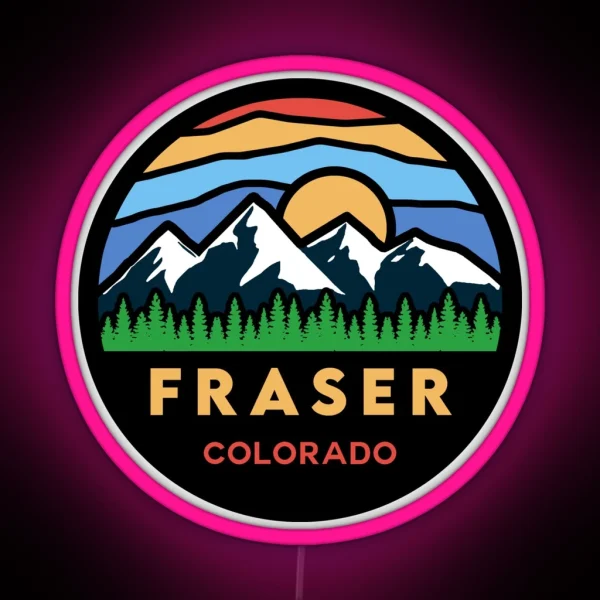 Fraser Colorado Mountain Scene RGB Neon Sign