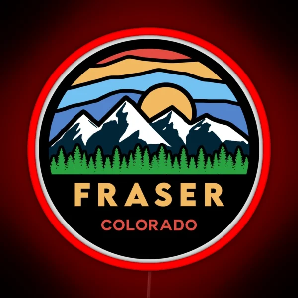 Fraser Colorado Mountain Scene RGB Neon Sign