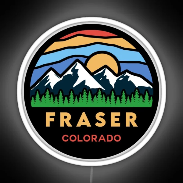 Fraser Colorado Mountain Scene RGB Neon Sign