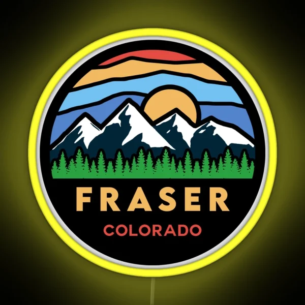 Fraser Colorado Mountain Scene RGB Neon Sign