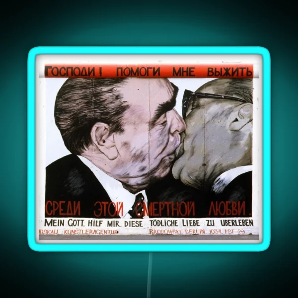 Fraternal Kiss My God Help Me To Survive This Deadly RGB Neon Sign