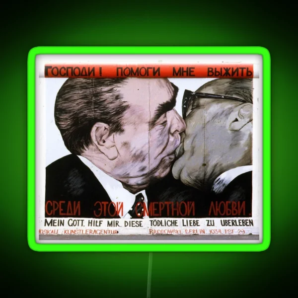 Fraternal Kiss My God Help Me To Survive This Deadly RGB Neon Sign
