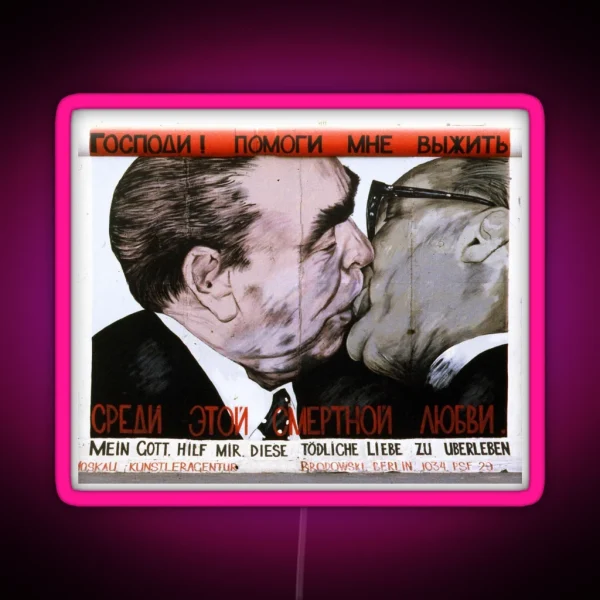 Fraternal Kiss My God Help Me To Survive This Deadly RGB Neon Sign