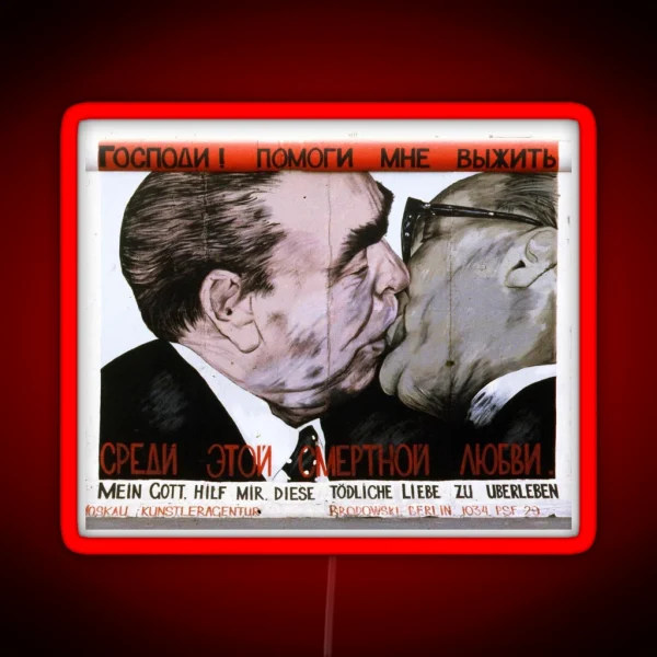 Fraternal Kiss My God Help Me To Survive This Deadly RGB Neon Sign