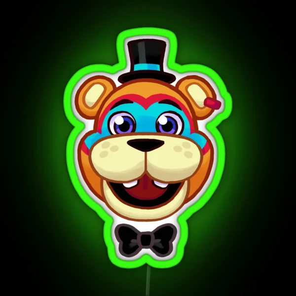 Freddy Fazbear Face RGB Neon Sign