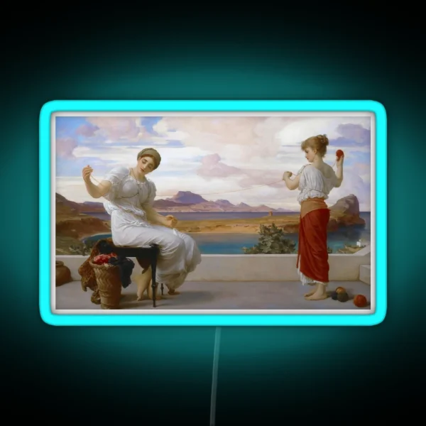 Frederic Leighton Winding The Skein RGB Neon Sign