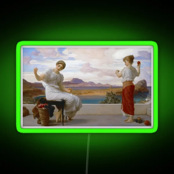 Frederic Leighton Winding The Skein RGB Neon Sign