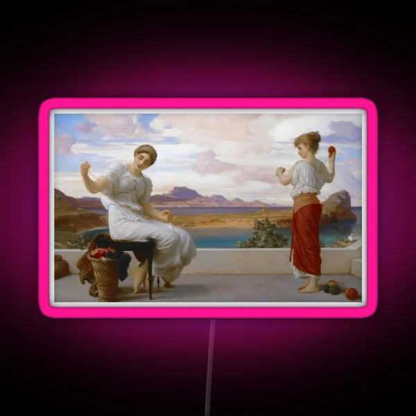 Frederic Leighton Winding The Skein RGB Neon Sign