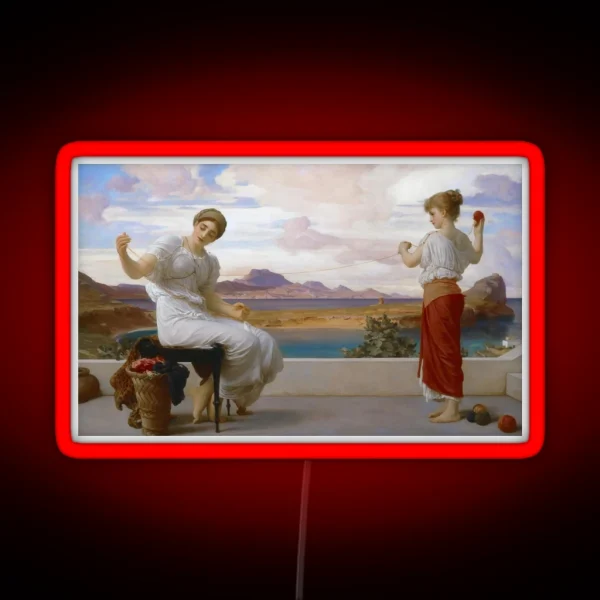 Frederic Leighton Winding The Skein RGB Neon Sign