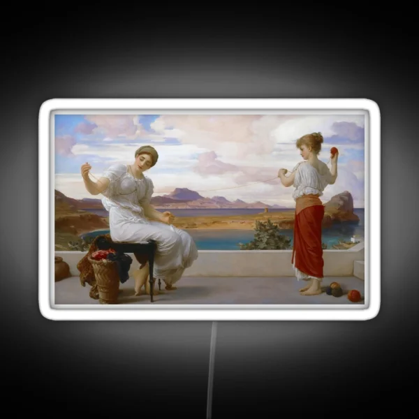 Frederic Leighton Winding The Skein RGB Neon Sign