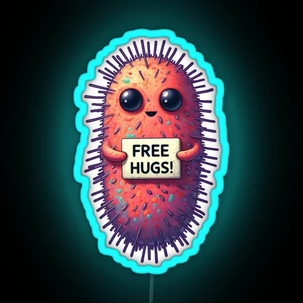 Free Hugs Bacteria RGB Neon Sign