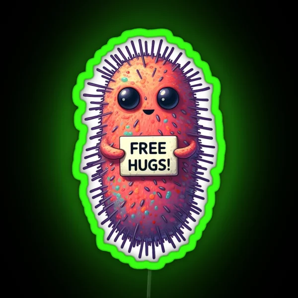 Free Hugs Bacteria RGB Neon Sign