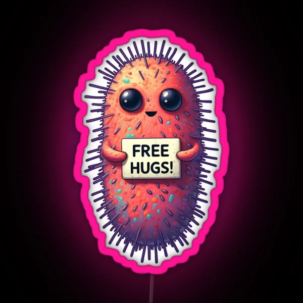 Free Hugs Bacteria RGB Neon Sign