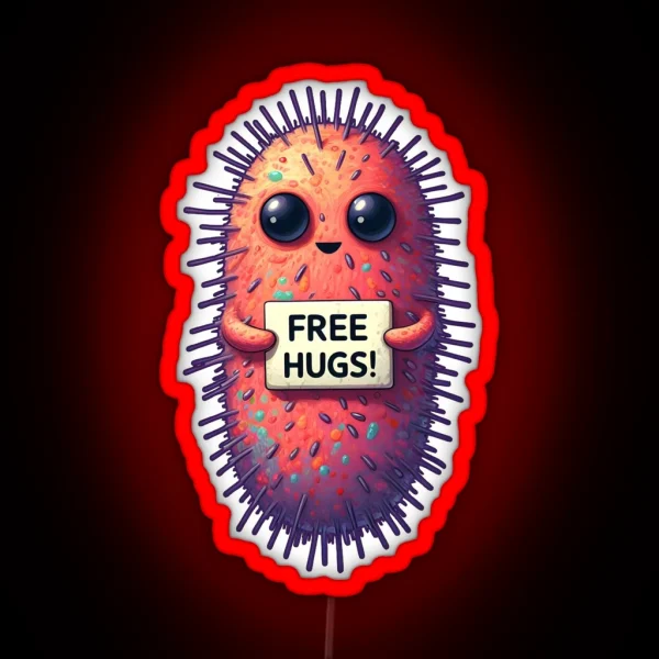 Free Hugs Bacteria RGB Neon Sign
