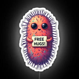 Free Hugs Bacteria RGB Neon Sign