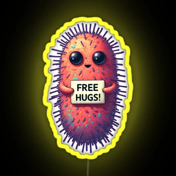 Free Hugs Bacteria RGB Neon Sign
