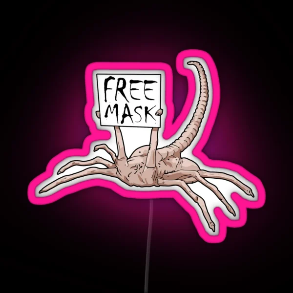 Free Mask Facehugger RGB Neon Sign