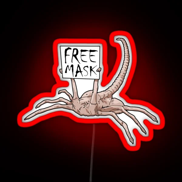 Free Mask Facehugger RGB Neon Sign