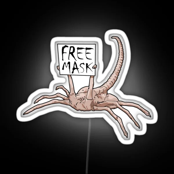 Free Mask Facehugger RGB Neon Sign