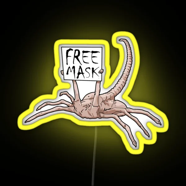 Free Mask Facehugger RGB Neon Sign