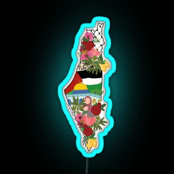 Free Palestine RGB Neon Sign
