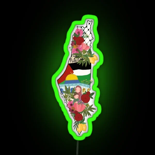 Free Palestine RGB Neon Sign