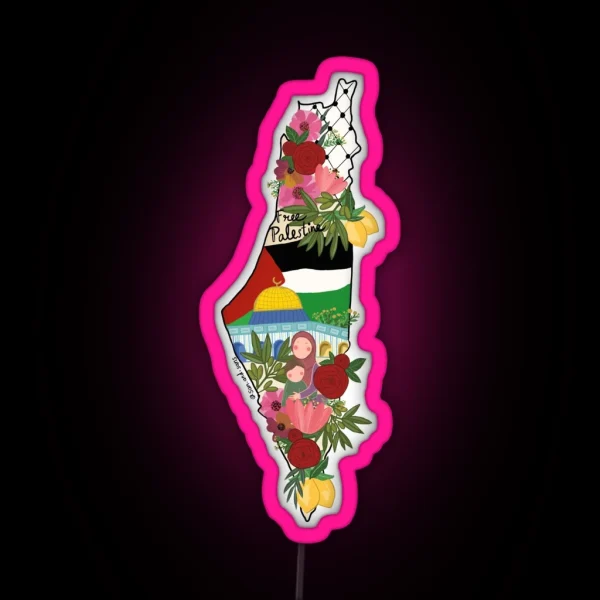 Free Palestine RGB Neon Sign