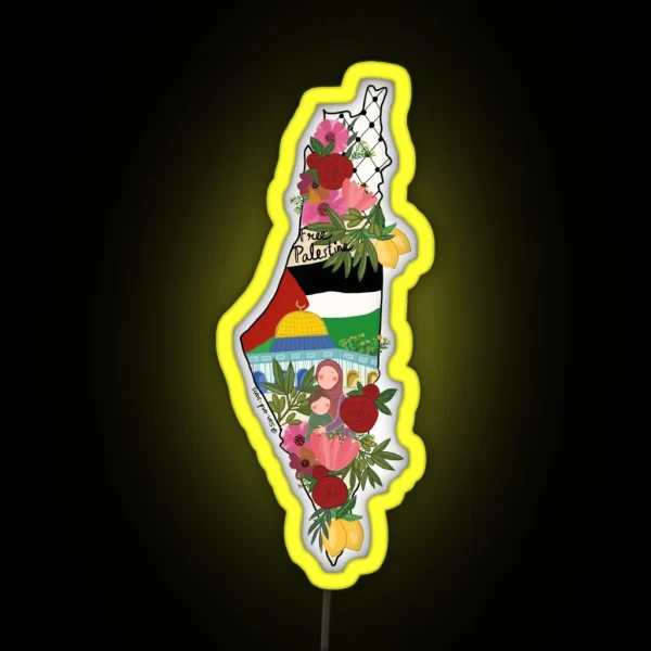 Free Palestine RGB Neon Sign