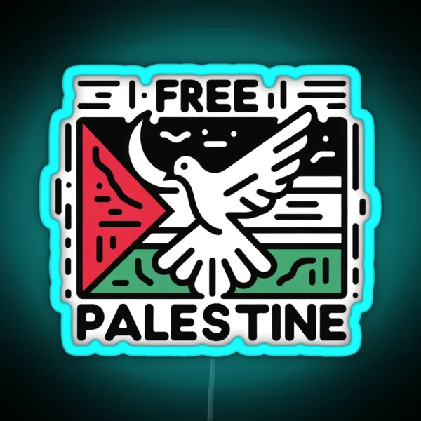 Free Palestine RGB Neon Sign