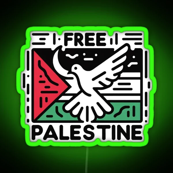 Free Palestine RGB Neon Sign