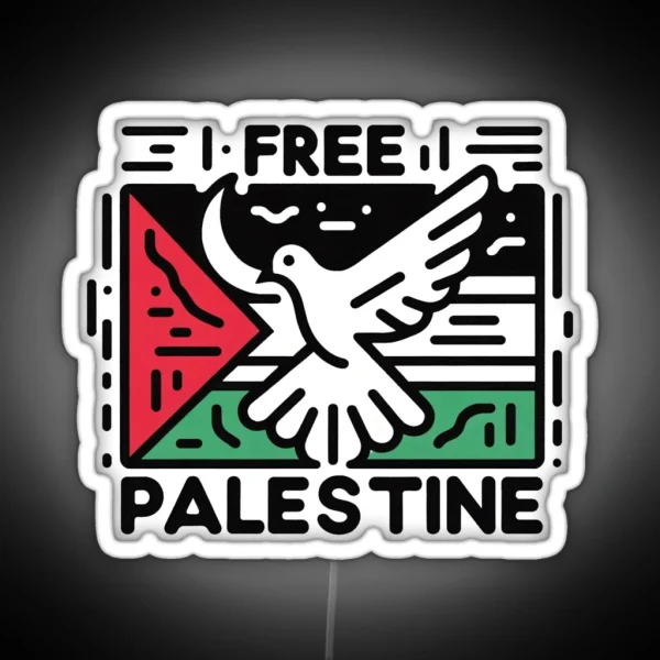 Free Palestine RGB Neon Sign