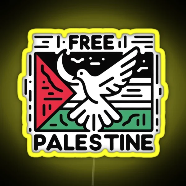 Free Palestine RGB Neon Sign
