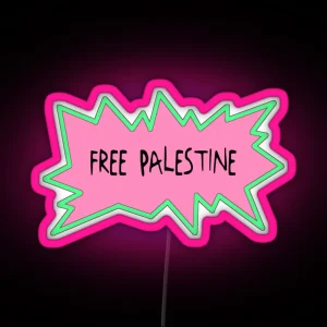 Free Palestine Rugrats Style RGB Neon Sign