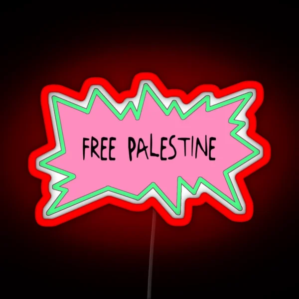 Free Palestine Rugrats Style RGB Neon Sign