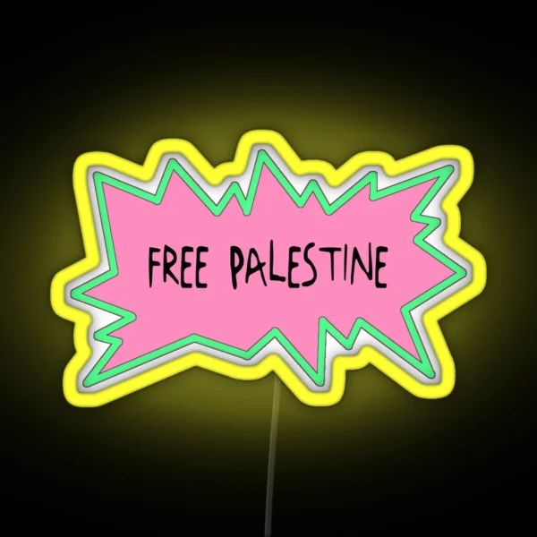 Free Palestine Rugrats Style RGB Neon Sign