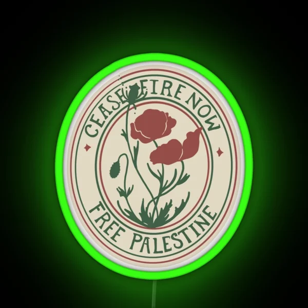 Free Palestine Vintage RGB Neon Sign
