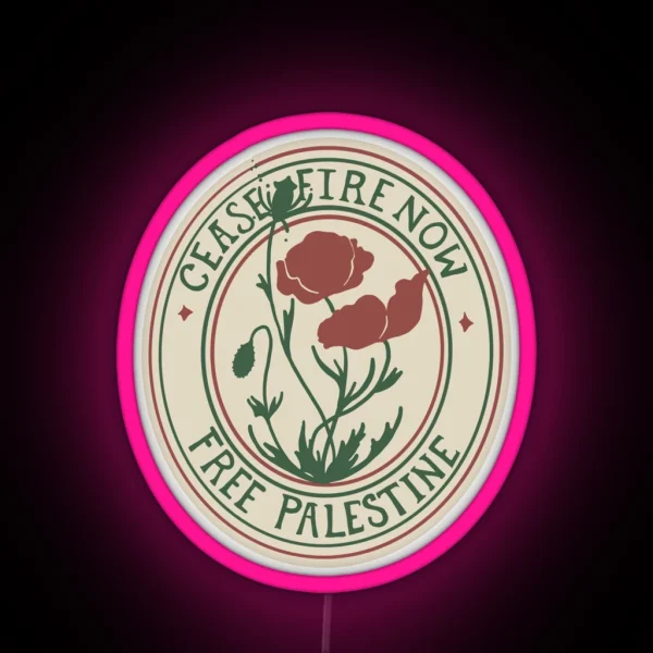 Free Palestine Vintage RGB Neon Sign